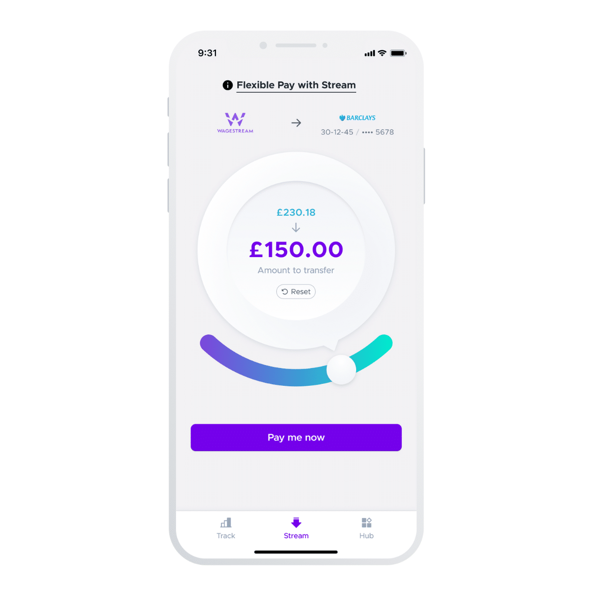 Wagestream app demonstration.