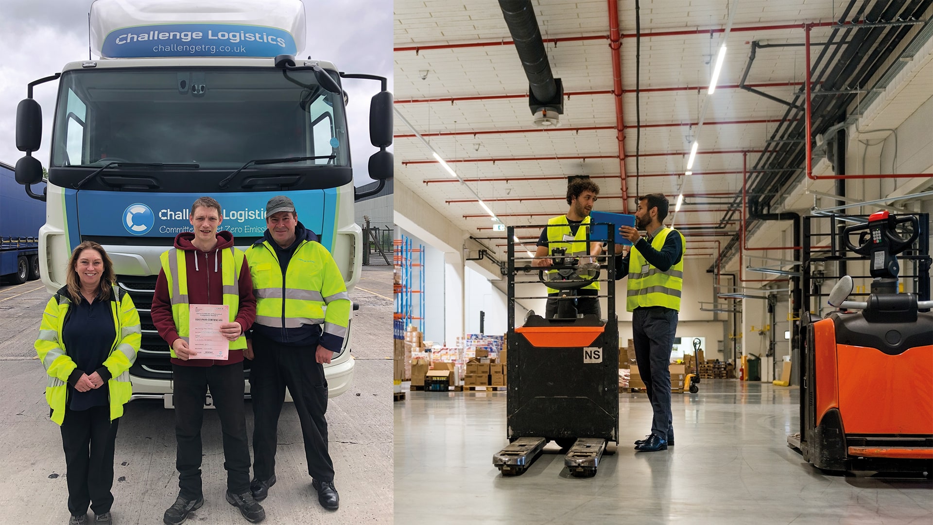 A collage of people passing their course at Challenge-trg Group.