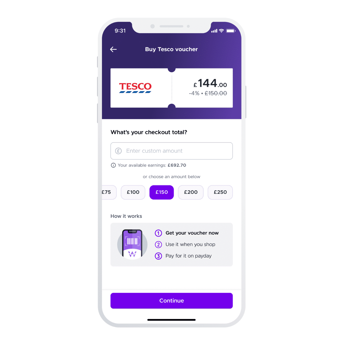Wagestream app demonstration.